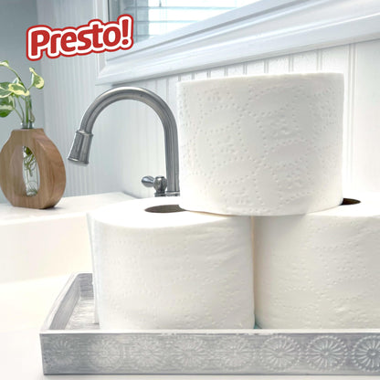 Amazon Brand - Presto! 2-Ply Ultra-Strong Toilet Paper, 12 Mega Rolls Toilet Paper = 60 regular rolls, 308 Sheet (Pack of 12), Unscented