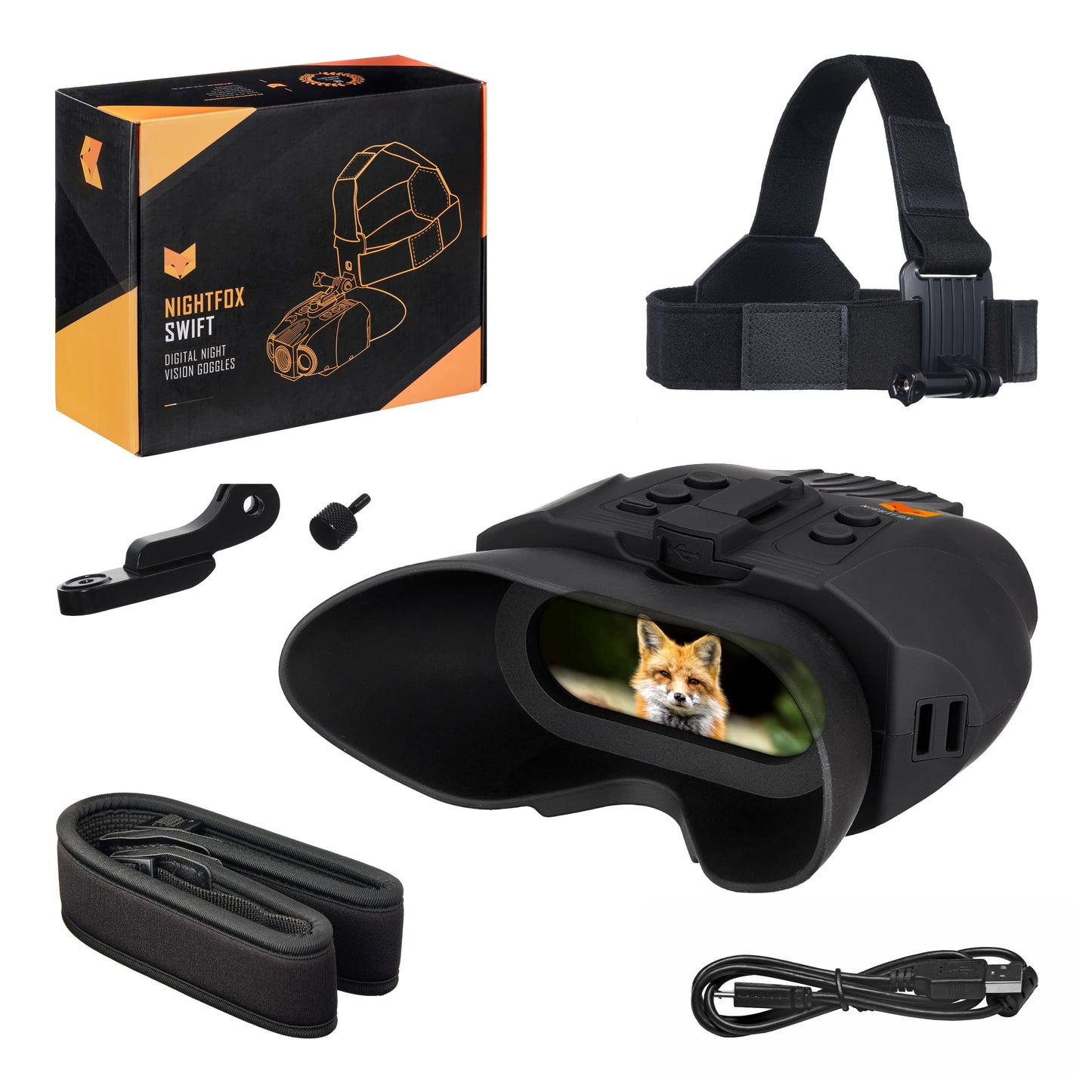 Night Vision Goggles - Nightfox Swift Head Mounted Night Vision Binoculars, Wide Angle 1x Lens NVG, Close Quarters NVG Goggles Tactical Infrared Night Vision Binoculars for Adults