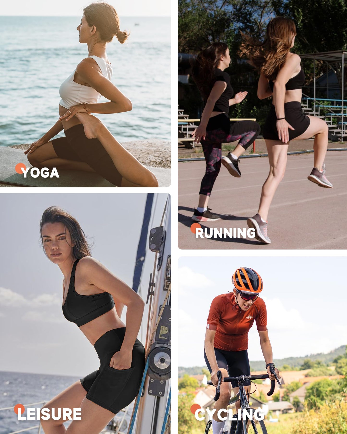 GAYHAY Biker Shorts for Women with Pockets - 8"/5"/3" Booty High Waisted Black Spandex Volleyball Short for Workout Yoga