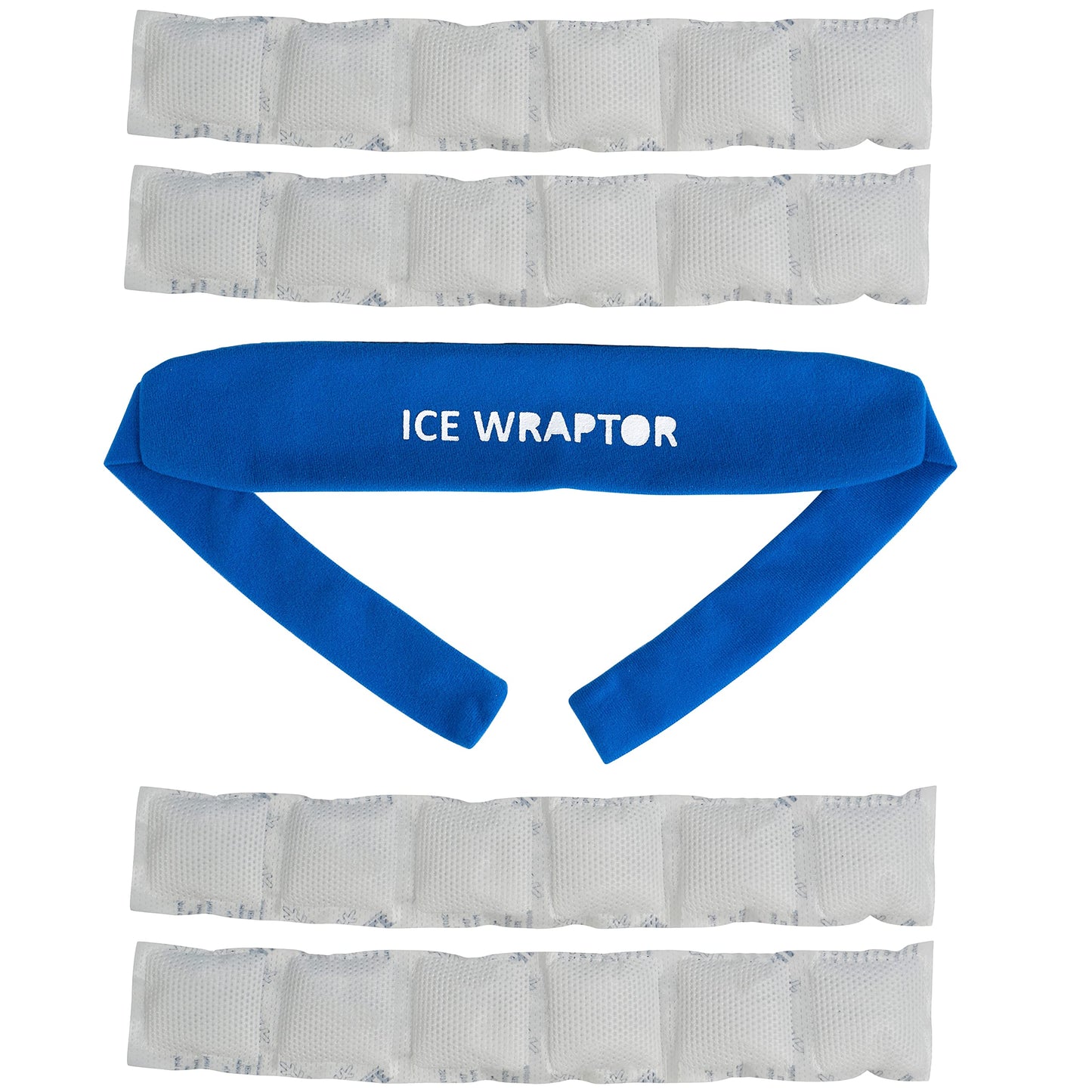 Ice Wraptor Bandana + 4 inserts:Just Add Water & freeze. Keep Neck, Head, oints Cool. Portable Ice Therapy for Pain Relief.Adjustable, Lightweight Comfortable- w/ 5 2.5"x15" Reusable Cryosheet Inserts
