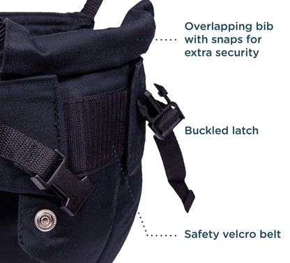 Jolly Jumper Iconic (Black), Doorway Baby Jumper, Indoor Exercise Saddle Seat, Adjustable Height, for Infants up to 28lbs, No Stand Required