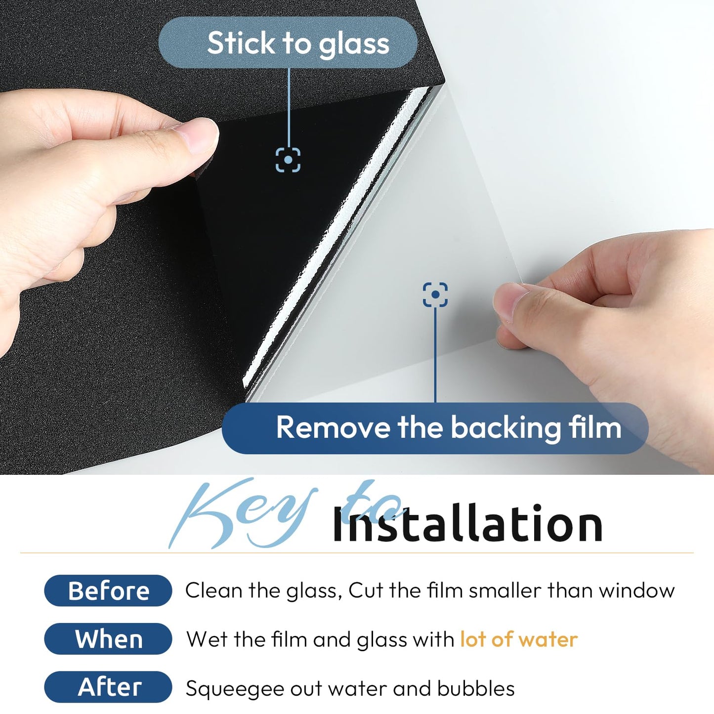 rabbitgoo Blackout Window Film, Sun Heat Blocking Privacy Cover for Glass, Removable Opaque Room Darkening Dark Black Out Window Covers Tint Shades for Home Day Sleep Light Blocker 11.8 x 157 Inches