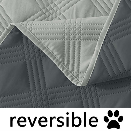 hyha Waterproof Dog Blanket, Reversible Pet Bed Blanket, Soft Sofa Couch Cover for Dogs Washable, Waterproof Pet Couch Covers for Sofa Puppy Cats Furniture Protector(30"x70", Grey/Dark Grey)