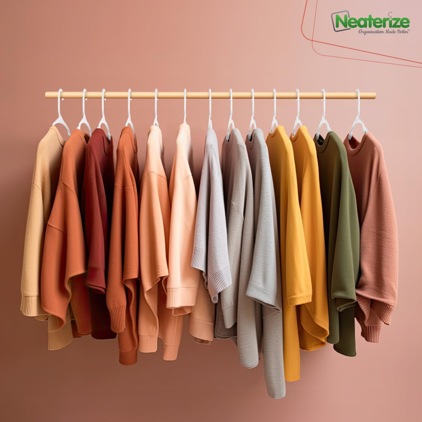 NEATERIZE Clothes Hangers 16 Pack White - Plastic Hangers - Ganchos Colgar Ropa