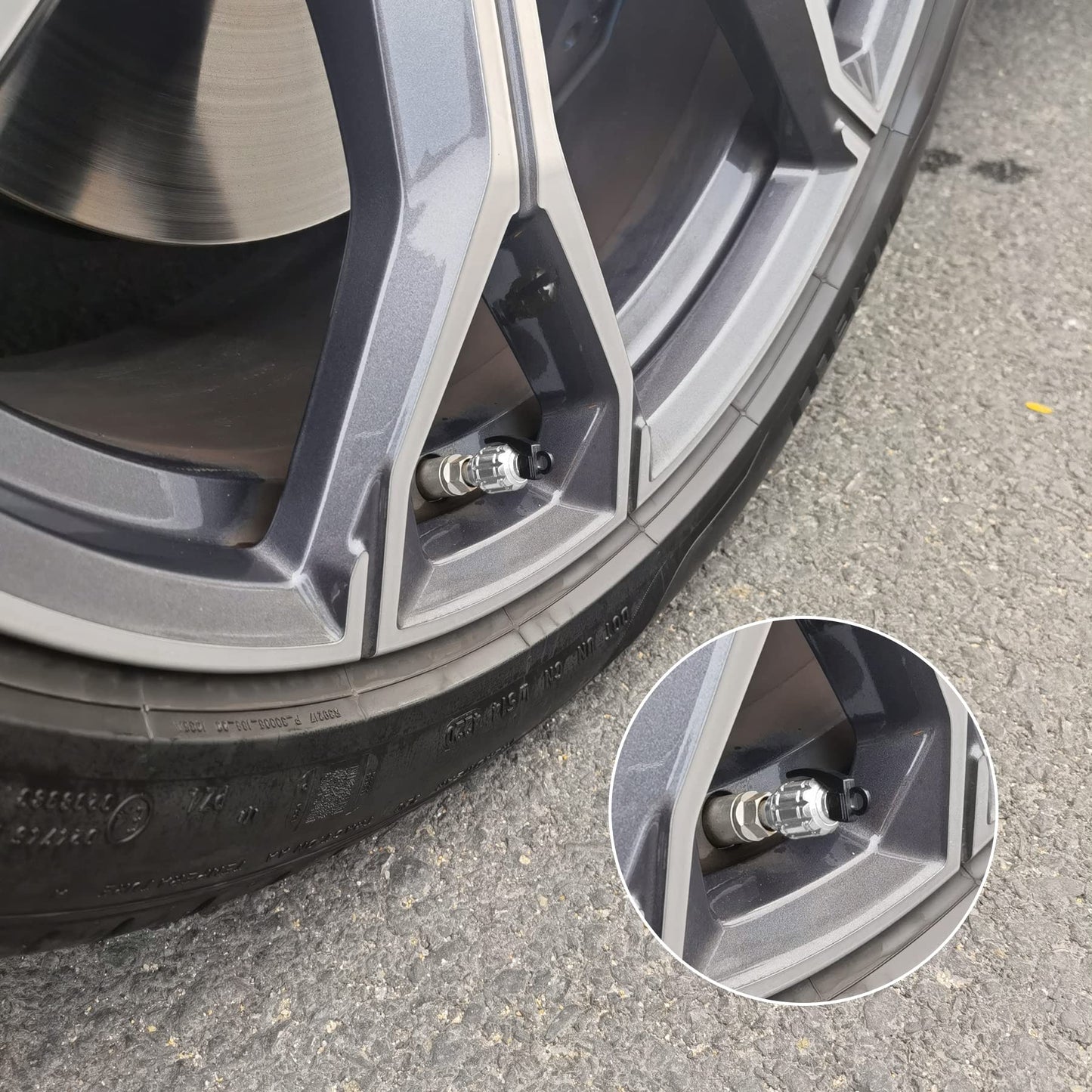 SINGARO Aluminum Tire Valve Cap, Car Tire Waterproof and Dustproof Valve Stem Cover Accessories, Universal for SUV, Car, Bike and Motorcycle (4PCS Silver)