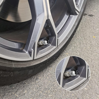 SINGARO Aluminum Tire Valve Cap, Car Tire Waterproof and Dustproof Valve Stem Cover Accessories, Universal for SUV, Car, Bike and Motorcycle (4PCS Silver)