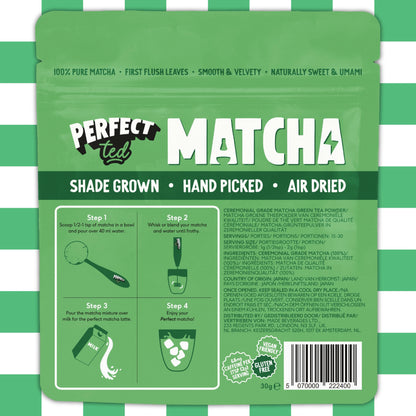 Perfect Ted Powder | Organic Matcha 30g | Organic Ceremonial Grade Matcha | Japanese Matcha Tea Powder | Matcha Fuel | (30 Servings)