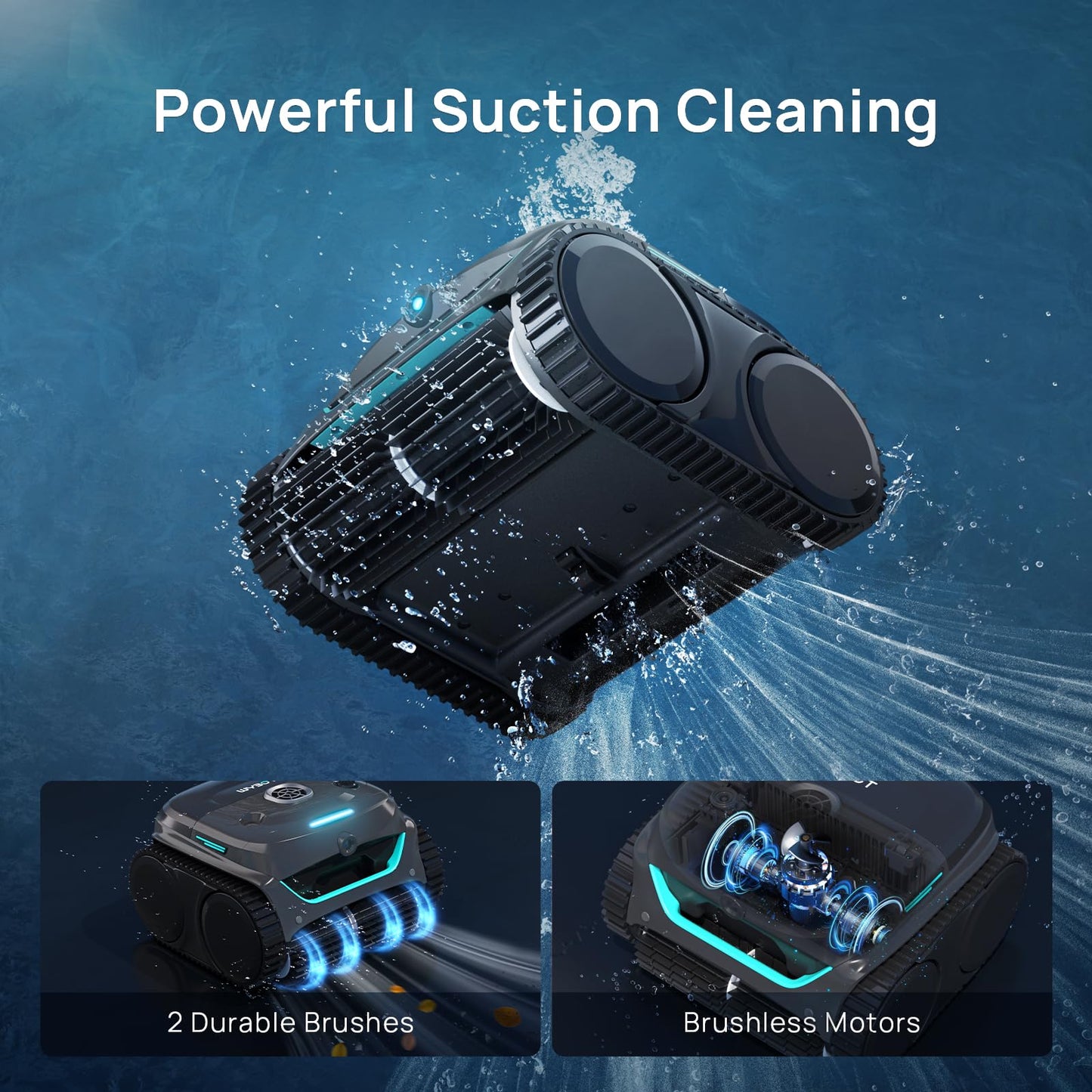 (2025 New) WYBOT C2 Vision Robotic Pool Vacuum with AI Camera, Ultra-Fine Filtration Pool Cleaners for Above&Inground Pools, Comprehensive 8 Mode, Wall Climbing, Smart Navigation, Gray