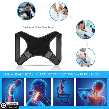 POAGL Posture Corrector For Men | Universal Fit Adjustable Upper Back Brace For Clavicle To Support Neck, Back and Shoulder Pain Relief Kyphosis Straightener Spine Support (Design Patented)