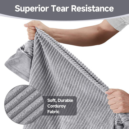 OhGeni Orthopedic Waterproof & Machine Washable Dog Bed for Medium Large Pets, Suitable for Crates, Cat Mat with 25D Egg Crate Foam, Non-Slip Bottom & Removable Cover, 35 Inches(Gray)