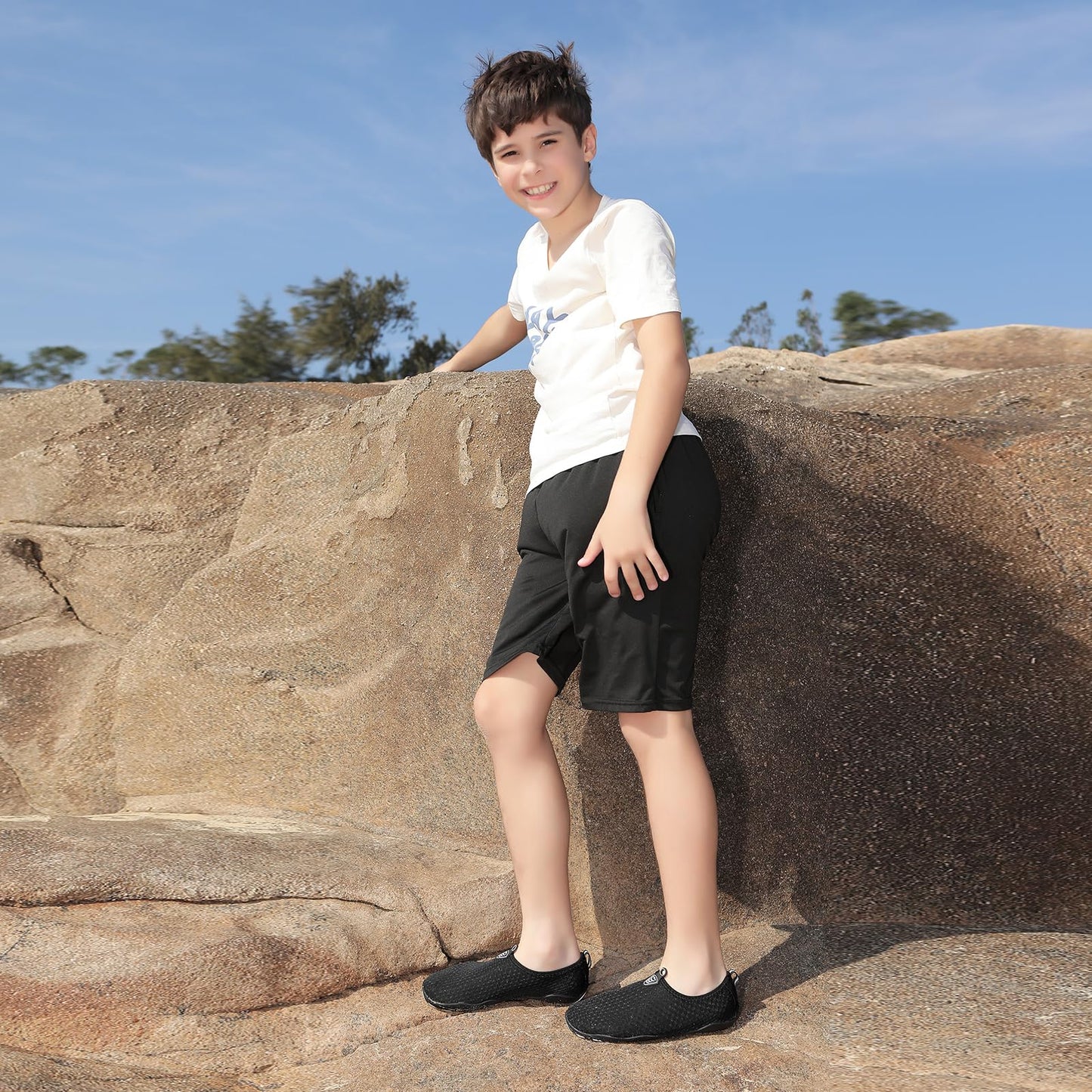 QPT Water Shoes Barefoot Aqua Socks Fast Dry Beach Swim Outdoor Sports Shoes for Toddler Kids Boys Girls