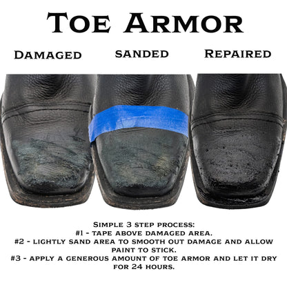 Leather Hero Toe Armor Boot Guard Brush on Work Boot Protector- Gives Your Boots Extra Life- 3oz (Black)