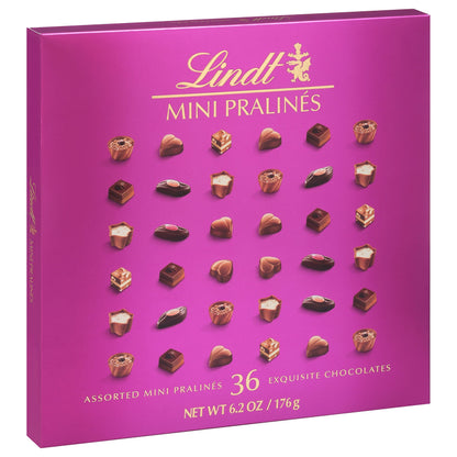 Lindt Mini Pralines, Assorted Chocolate Pralines with Premium Filling, Perfect for Mother’s Day Gifting, 6.2 oz Box