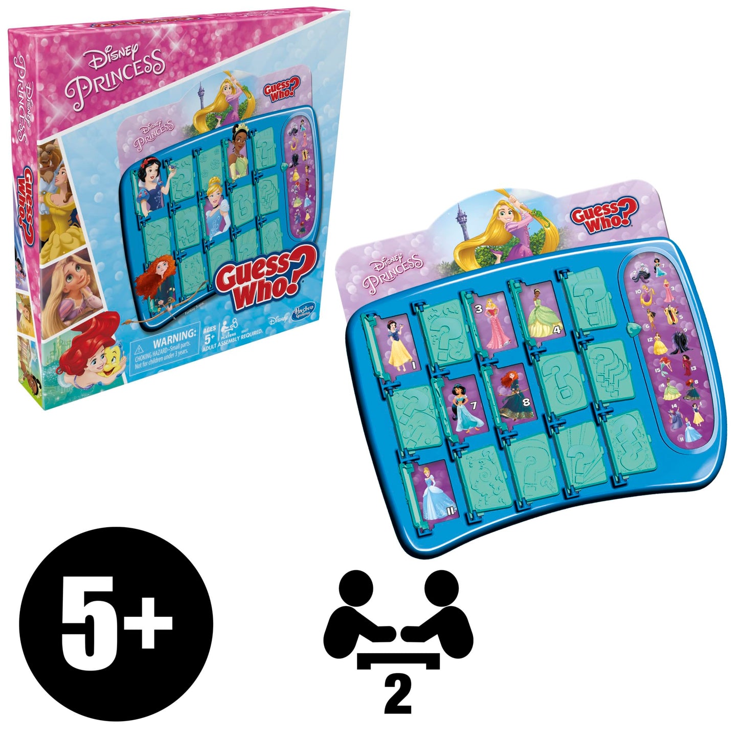 Hasbro Gaming Guess Who? Disney Princess Edition Kids Board Game, Fun Game for Families and Kids Ages 5 and Up, Preschool Games (Amazon Exclusive)