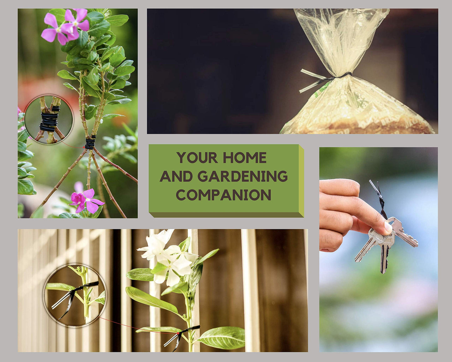 Flixall. 5 inches Twist Ties Pack of 250 - Premium Quality Reusable Black Plastic Coated Ties for Household and Office use