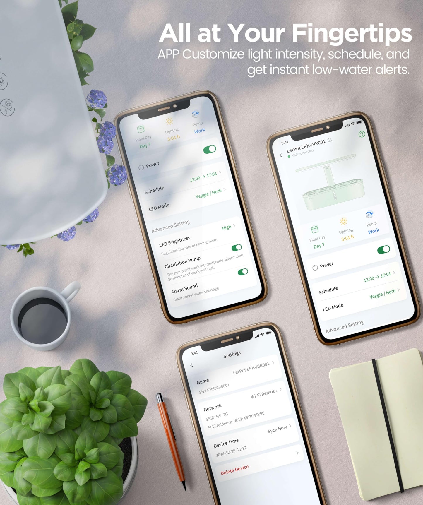 LetPot LPH-Air Hydroponics Growing System Kits, APP & WiFi Controlled Smart Indoor Garden with 24W Grow Light Full Spectrum, 10 Pods Planter Indoor Gardening for Gifts, Kitchen, Vegetable (Green)