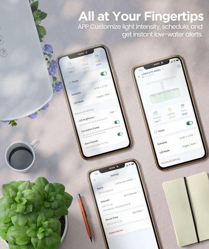 LetPot LPH-Air Hydroponics Growing System Kits, APP & WiFi Controlled Smart Indoor Garden with 24W Grow Light Full Spectrum, 10 Pods Planter Indoor Gardening for Gifts, Kitchen, Vegetable (Green)