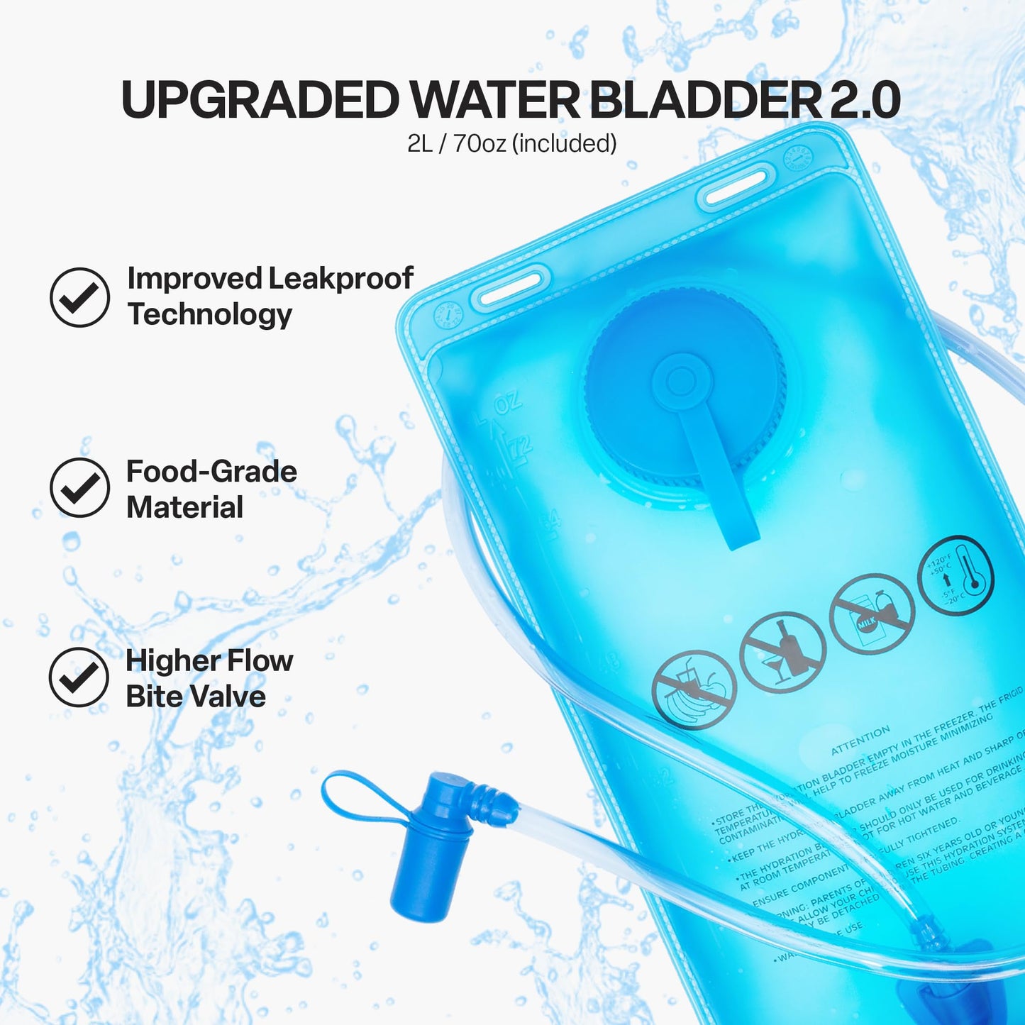 EVERFUN Hydration Backpack 18L Hiking Water Backpack with Water Bladder 2L, Women Men Hydration Pack Insulated Daypack Lightweight Hydropack with Rain Cover for Hiking, Cycling, Running, Festivals