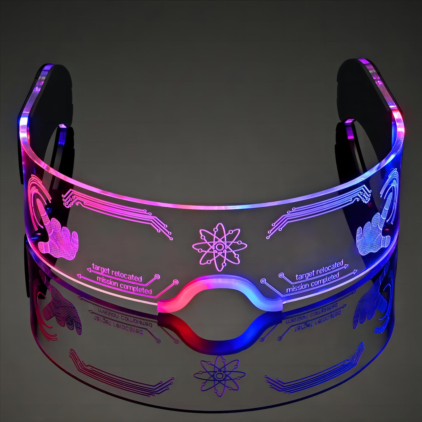 Oybete Led Light Up Glasses For Party LED Glass For Kids Adult Futuristic Sunglasses Multi Color Cosplay Costumes Neon Accessories,Gifts (Future Glasses)