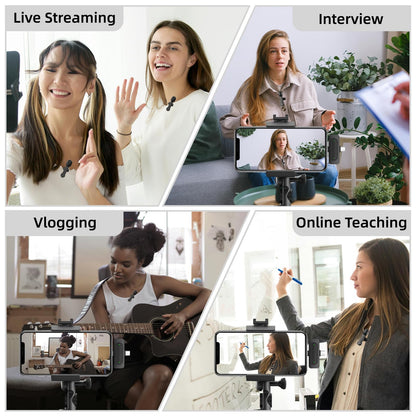 NPTCL Wireless Lavalier Microphone for Android and iPhone 15, Noise Canceling Lav Mic USB C Lapel Mic with Lighning Adapter for iPhone Video Recording Vlog TikTok