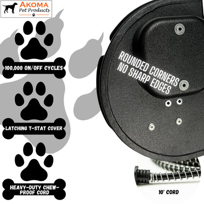 Hound Heater by Akoma Pet Products | 400w Dog House Furnace with 10-Foot Cord | Installs in Minutes | Safe - Dry Heat | Won't Burn Pets