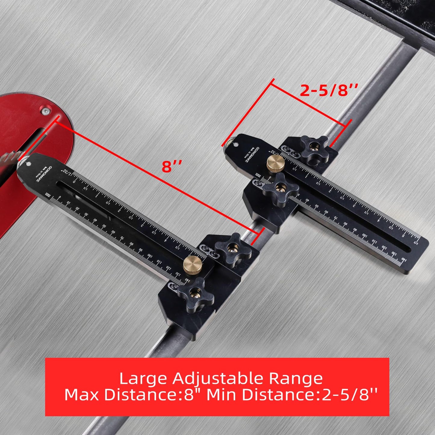 GOINGMAKE Thin Rip Jig Table Saw Jig Guide for Making Repetitive Narrow Thin Strip Cuts Woodworking Tools Fast Thin Ripping Guide for Table Saw Band Saw Router Table Fits for 3/8" x 3/4" T Slot