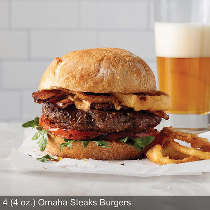 Omaha Steaks Deluxe Gift Package (4 Bacon-Wrapped Filet Mignons, 4 Steak Burgers, 4 Gourmet Jumbo Franks, 4 Potatoes au Gratin, 4 Caramel Apple Tartlets, 1 jar Omaha Steaks Seasoning)