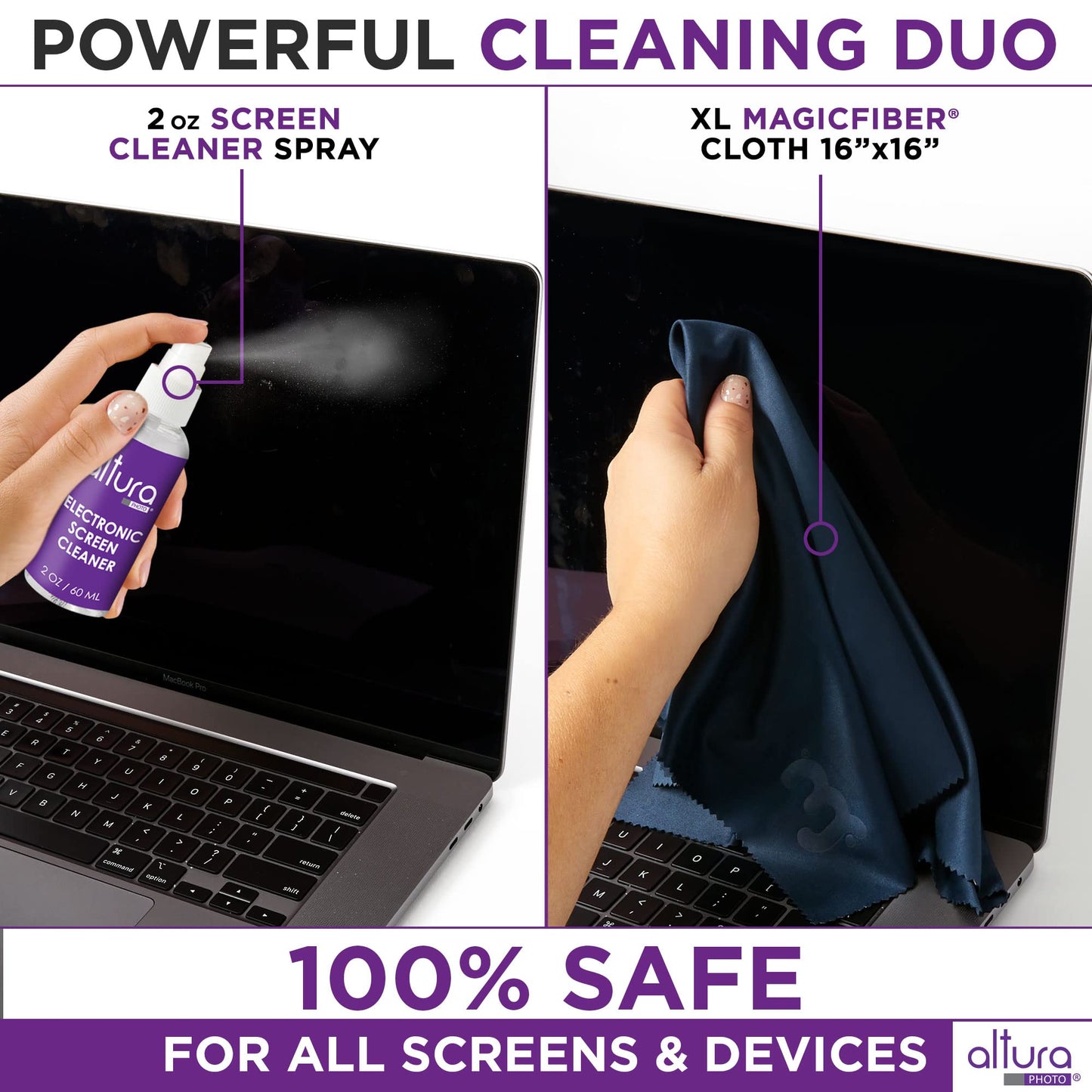 Laptop Computer Keyboard Cleaner - Screen Cleaning Kit All-in-One with Gel & Spray Solution for MacBook and Other Computers