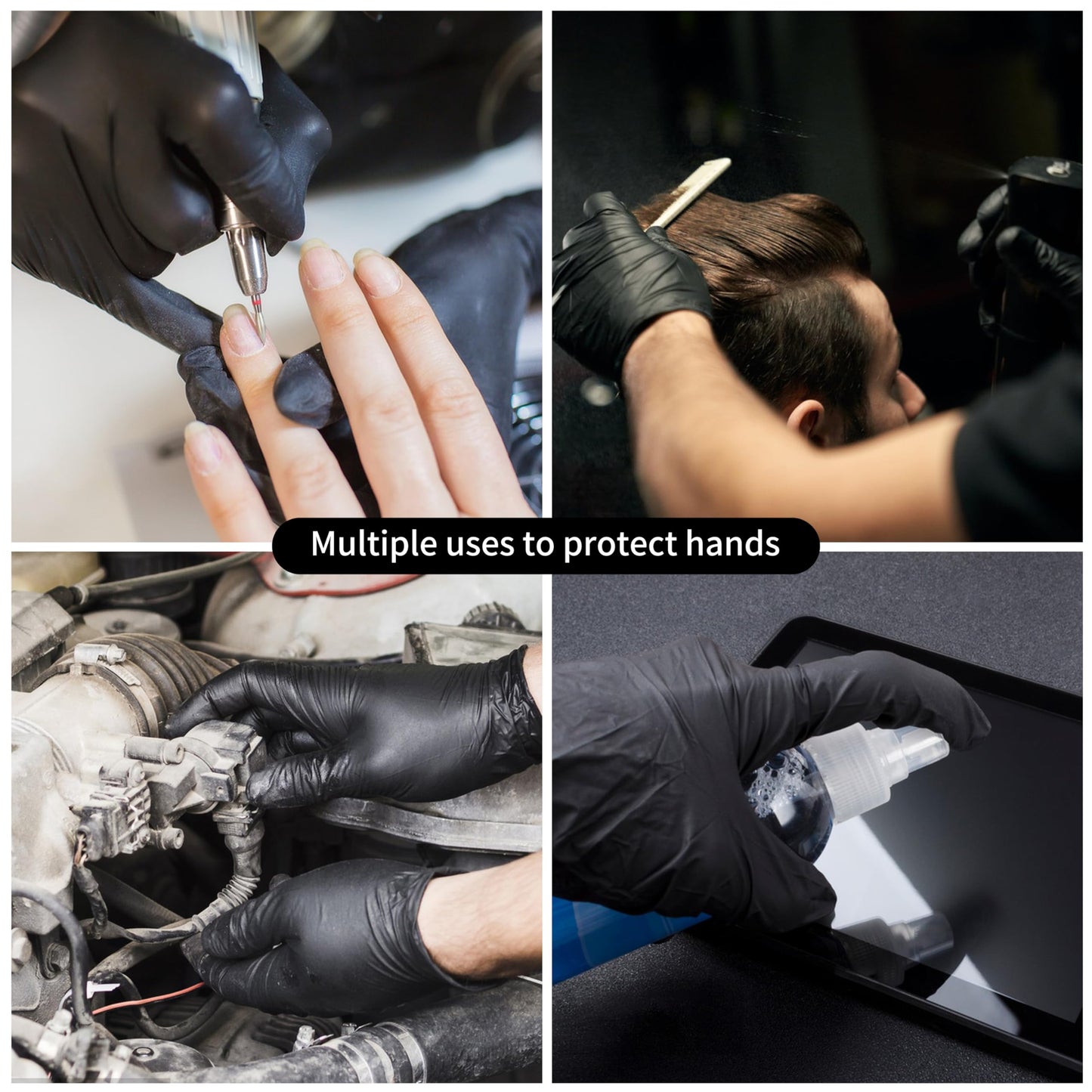 PEIPU Vinyl Disposable Gloves,（Large,100 Pack,Powder Free,Cleaning Service Gloves, Latex Free