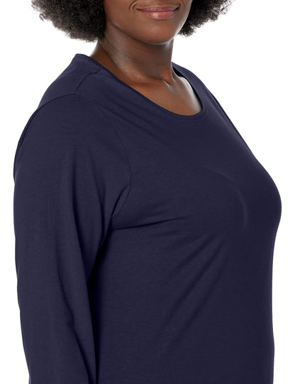 JUST MY SIZE womens Jersey Relax Crew Tee Shirt, Hanes Navy, 4X US