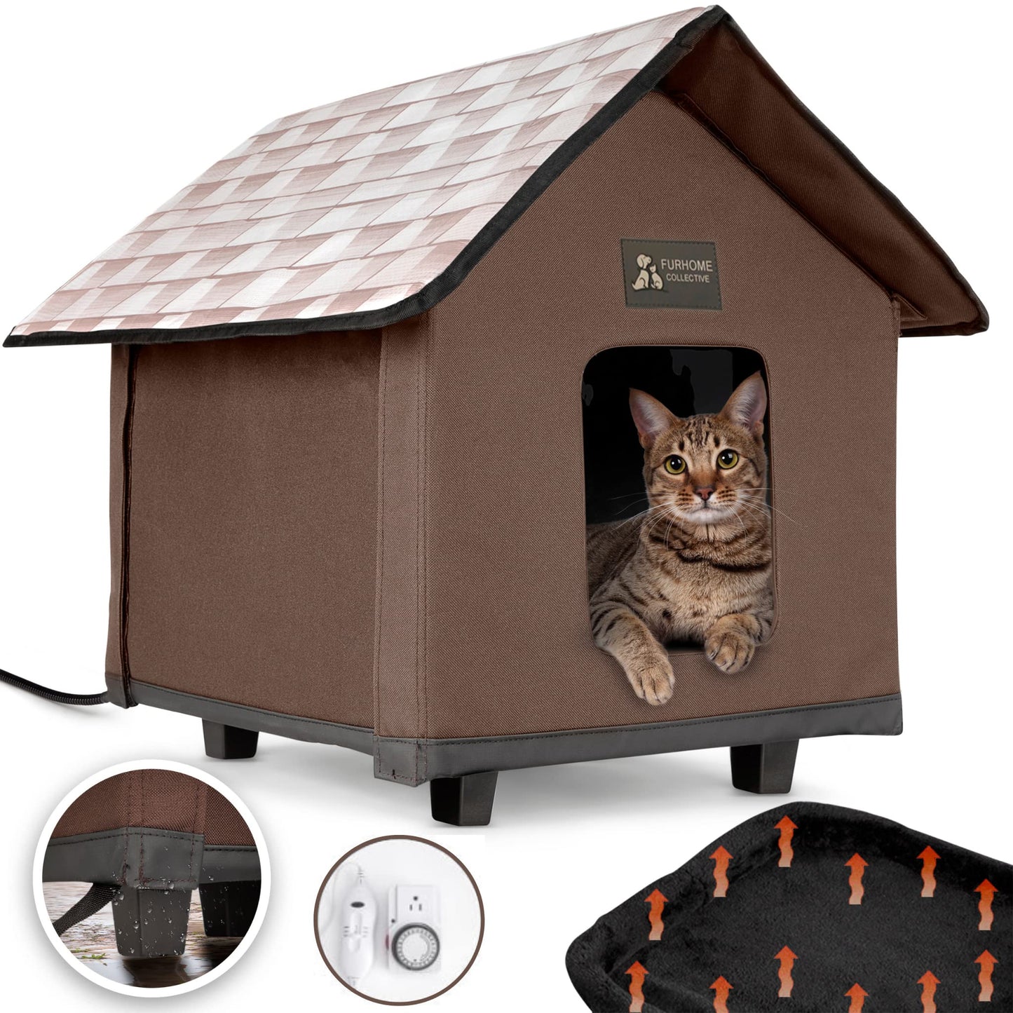 Heated Cat House for Outside - Cat Houses for Outdoor Cats - Heated Cat House - Outdoor Cat House - Cat Houses for Indoor Cats