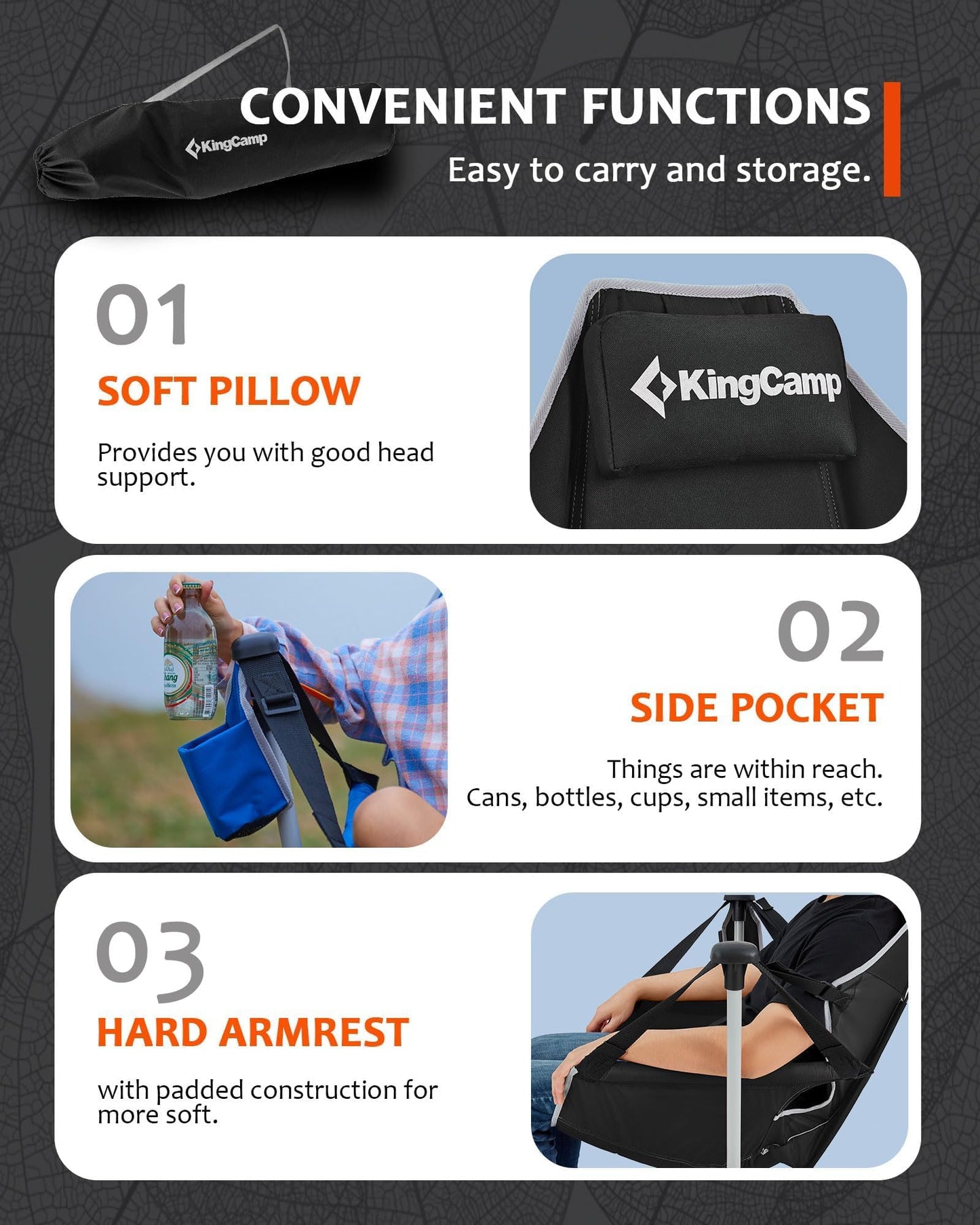 KingCamp Hammock Camping Chair, Swinging Portable Folding Camp Chairs for Adults Max 400lbs Heavy Duty Foldable Oversized Rocker with Aluminum Alloy Frame Cup Holder for Outdoor Beach Patio Sport