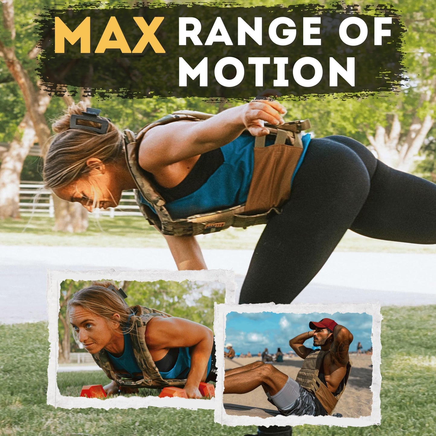 Polyfit (Fortify) Weighted Vest for Strength and Endurance Training, Fitness Workouts, Running, WODs - GREEN