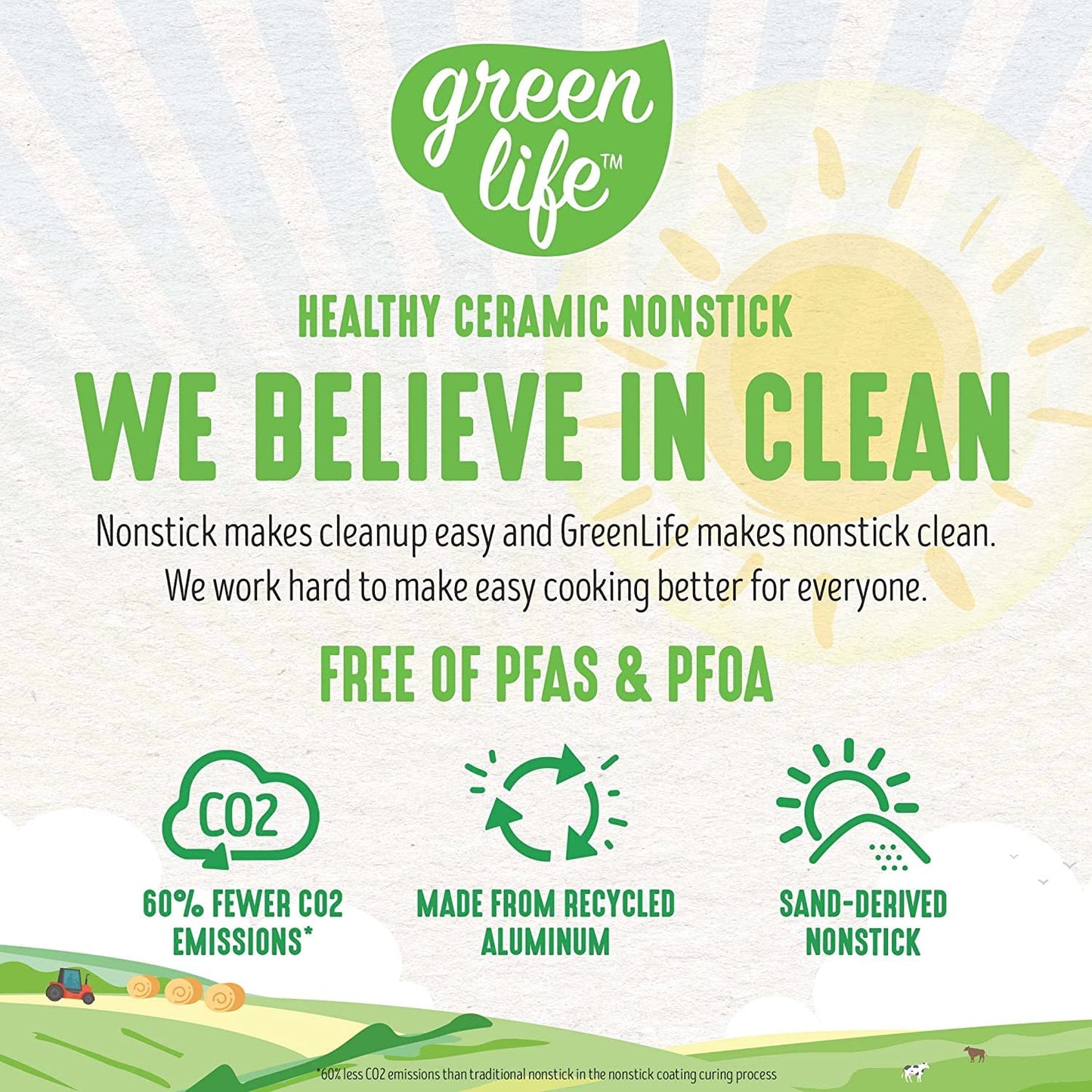 GreenLife Nonstick 8" Frying Pan Skillet, Non-Toxic PFAS-Free Ceramic Nonstick, Dishwasher & Oven Safe, Stay-Cool Handles, Wobble Free, Turquoise