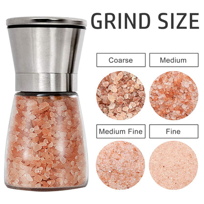 Gulex® Pepper Grinder Pepper Mill, Salt Grinder Refillable,(Single Package) Adjustable, Stainless Steel Sea Salt Shaker with Ceramic Rotor (1 pack)