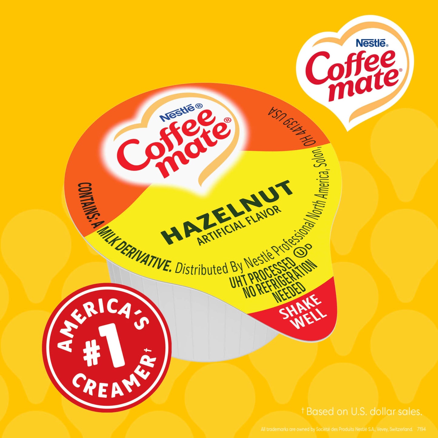 Nestle Coffee mate Coffee Creamer, Hazelnut, Liquid Creamer Singles, Non Dairy, No Refrigeration, 0.375 fl oz Tubs (Pack of 180)