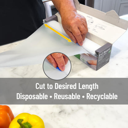 Mind Reader E-Z Board Disposable Plastic Cutting Board, 20 Square Feet, Easy Clean-Up and Convenient Use, Ideal for Camping, Hunting, Boating, and For People With Food Allergies, Clear