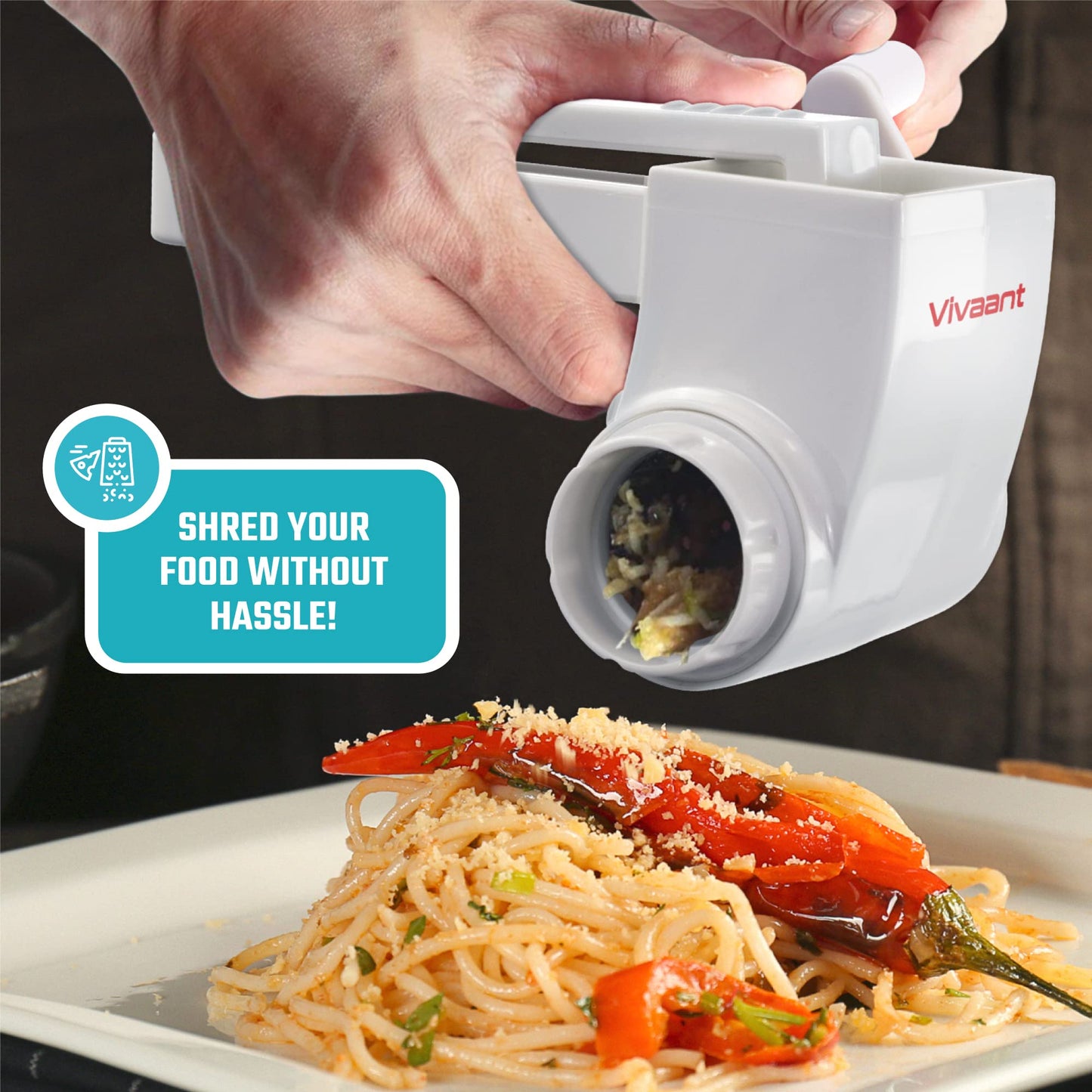 Restaurant-Grade Italian Cuisine Parmesan Cheese Grater - Perfect Heavy-Duty Rotary Cheese Grater with Handle - Effortlessly Shred and Shave Cheese with 2 Easy to clean Stainless Steel Drum Blades