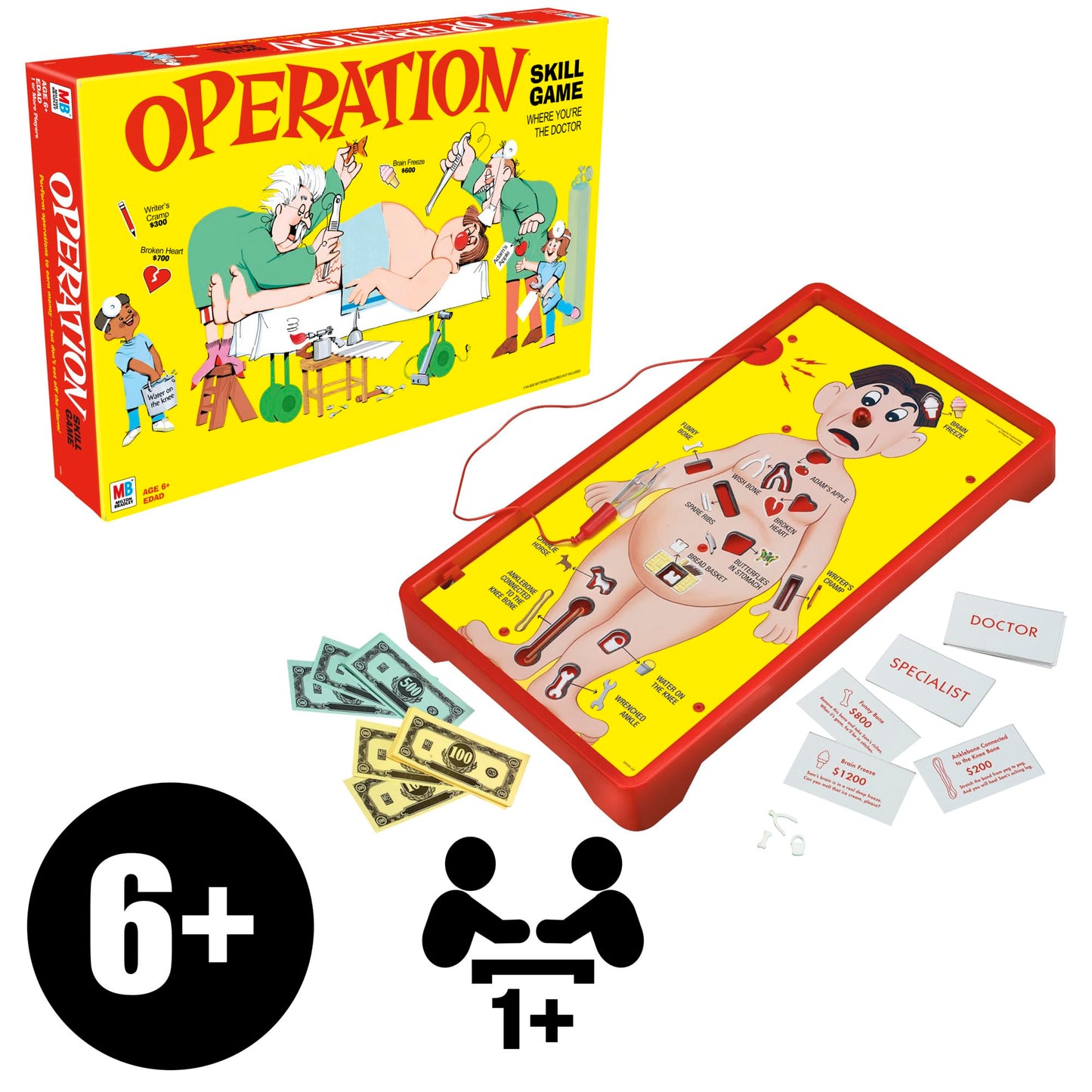 Operation Electronic Board Game, Family Games for Kids Ages 6+, Kids Board Games for 1+ Players, Funny Games for Kids, Kids Gifts (Amazon Exclusive)