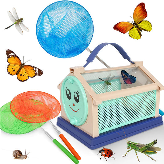 Kids Bug Catcher, Bug Catching Set with Butterfly Net, Insect Toys Collection Box, Insect Habitat, Kids Adventure Set Outdoor Toys-Nature Exploration Set for Kids 3+ Years