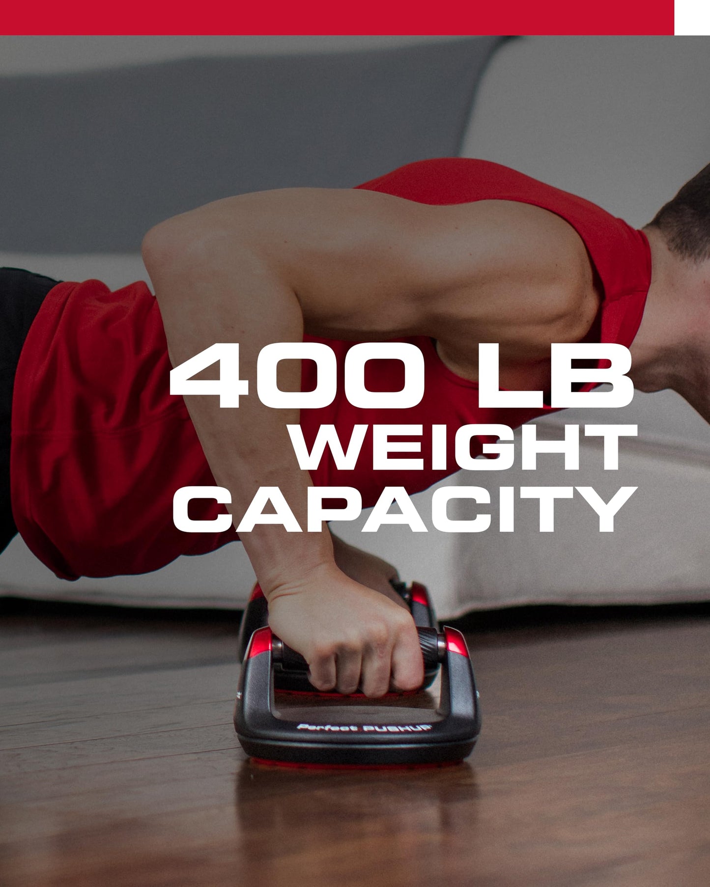 Perfect Pushup Elite - Rotating Handle Design with Steel Ball Bearings for Smooth, Effortless Handle Rotation - Ergonomic Grips, 8" Base & Textured, Non-Slip Bottom Treads - Supports up to 400lbs