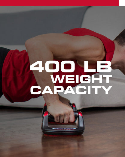 Perfect Pushup Elite - Rotating Handle Design with Steel Ball Bearings for Smooth, Effortless Handle Rotation - Ergonomic Grips, 8" Base & Textured, Non-Slip Bottom Treads - Supports up to 400lbs