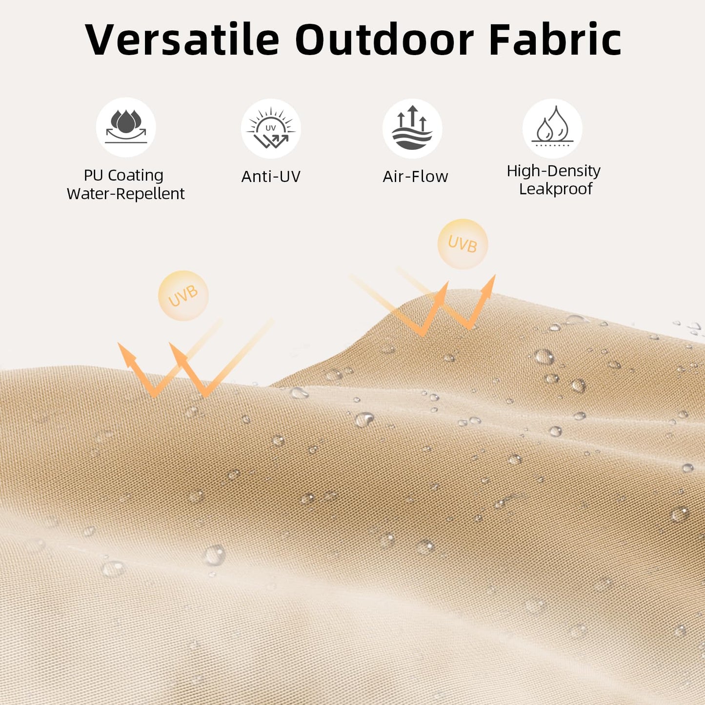 10ft Patio Umbrella, Table Market Umbrella Outdoor Patio with 104 LED Lights 8 Sturdy Ribs & Push Button Tilt and Crank for Deck, Pool, Garden, Backyard