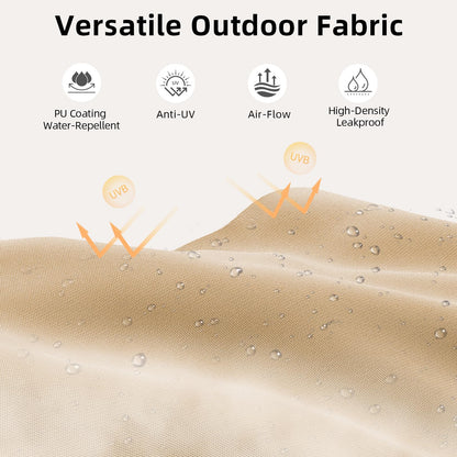 10ft Patio Umbrella, Table Market Umbrella Outdoor Patio with 104 LED Lights 8 Sturdy Ribs & Push Button Tilt and Crank for Deck, Pool, Garden, Backyard