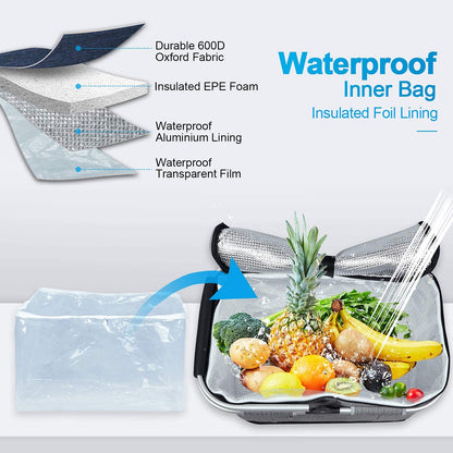 LIQING 35L Picnic Basket 2 Layers of Internal Pockets Leak-Proof and Insulated Folding, Internal Support Does Not Collapse for Women