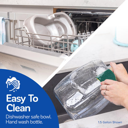 Petmate Pet Cafe Cat and Dog Water Dispenser - Water Bowl for Cats and Dogs, USA Made, 1.5 GAL, Pearl Tan