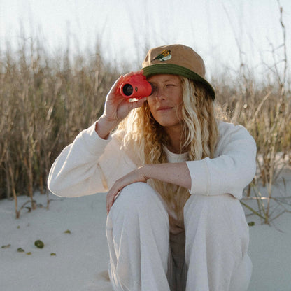 Nocs Provisions Zoom Tube 8x32 Monocular, 8X Magnification Telescope, Bak4 Prism, Wide Field of View for Bird Watching, Backpacking & Wildlife Viewing - International Orange