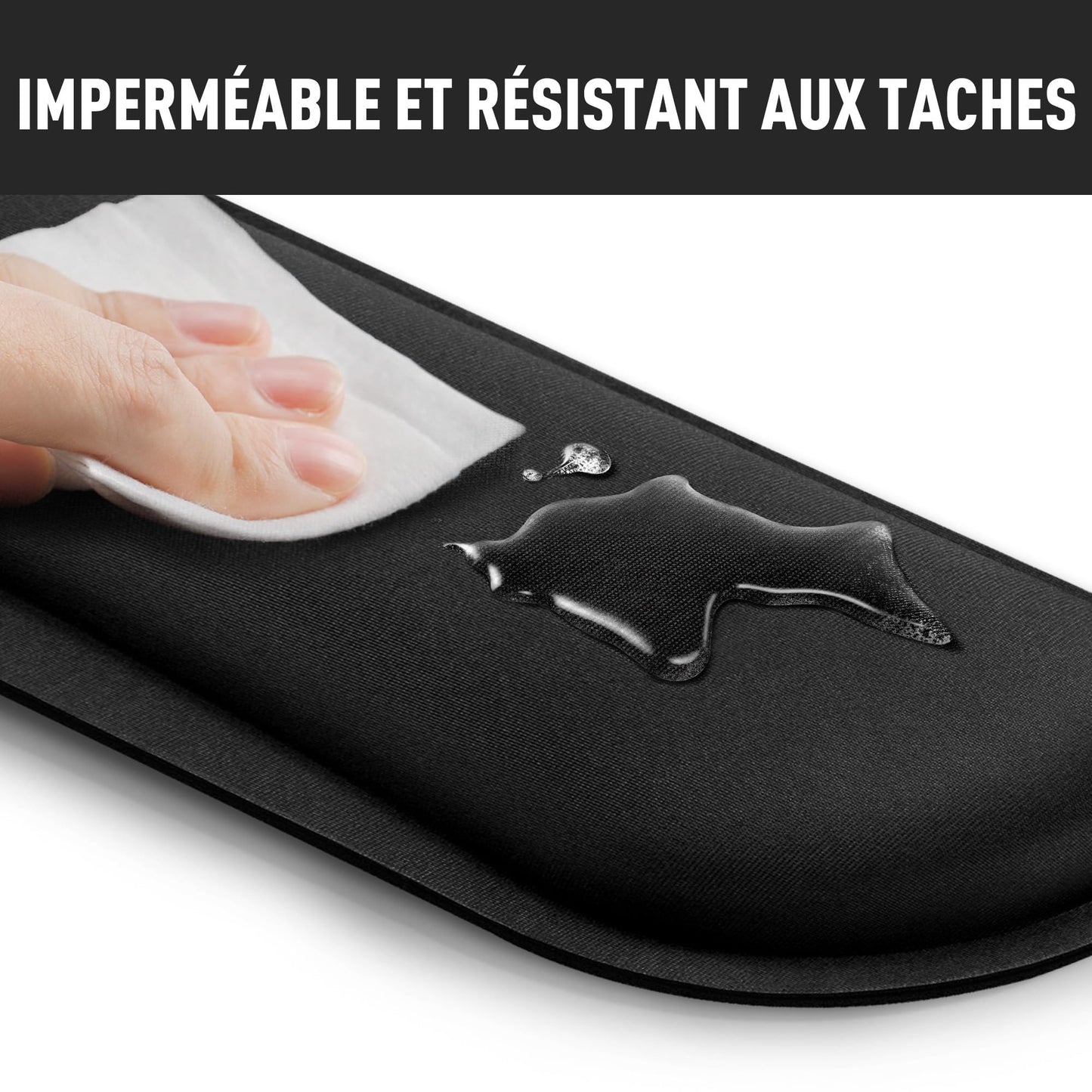 Gimars Upgrade Enlarge Silky and Superfine Fabric Gel Memory Foam Keyboard Wrist Rest Set, Ergonomic Keyboard Mouse Wrist Support for Typing Pain Relief, Comfort for Office, Gaming, Computer, Black