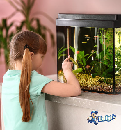 Luigi's Fish Tank Cleaner - Turtle Tank Accessories - Gravel Vacuum for Aquarium - Hand Siphon Hose to Remove and Change Water or Sand in Minutes - Aquarium Cleaning Tools
