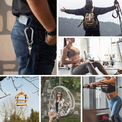 Large Carabiner Clip Hooks, 2pcs 4 inch Carabiners Heavy Duty, 304 Stainless Steel Spring Snap Hook Fits Camping Hanging Hiking Weight Lifting, Metal Clips for Rope or Chain